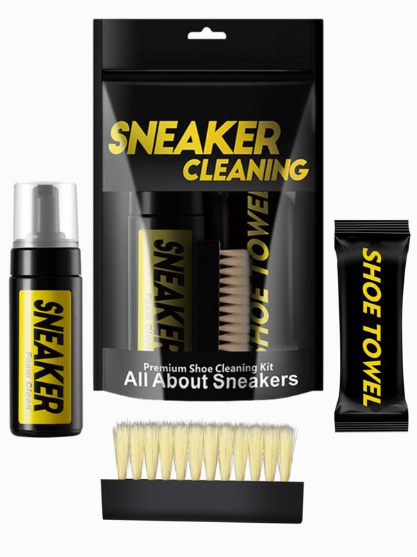 3pcs Simple Shoes Cleaning Kit, Including Shoe Cleaner, Shoe Cleaning, Shoe Brush and Cleaning Towel, Casual Shoes Cleaning Tool, Shoes Cleaning Accessories for Women & Men for Daily Use, Fall Outfits, Fall Freshness