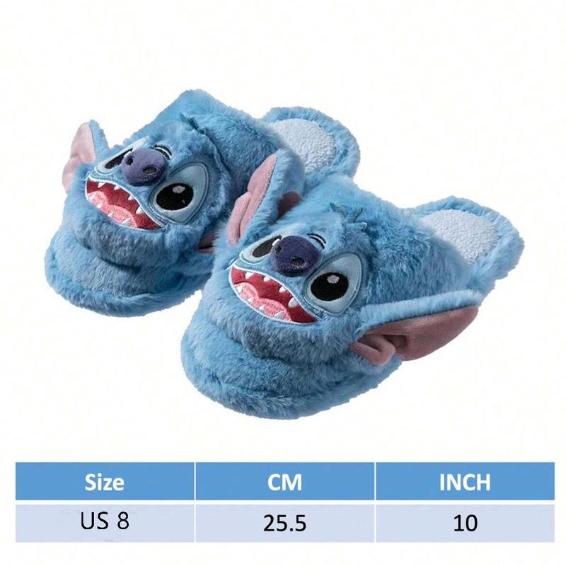 Disney Lilo & Stitch Series Cotton Slippers Stitch Fall & Winter Cute Fluffy House Slippers Walking Shoes Soft Comfort Fuzzy Filppers For Women & Men